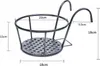 A black metal balcony planter holder with dimensions indicated by measurement lines and text. Produktbild-Vorschau