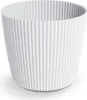 A white ribbed plant pot on a white background. Anteprima dell’immagine prodotto