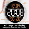 Digitale Wanduhr, 10 Zoll großes Display, LED-Uhr für Produktbild-Vorschau 2