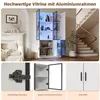 vitrine,Glasvitrine Glasschrank Vitrinenschrank mit LED Produktbild-Vorschau 6