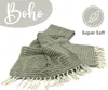 Heimtexland ® Hochwertige Strick Kuscheldecke Fransen Produktbild-Vorschau 3