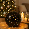 Keramik LED Kugel mit Timer in Schwarz - 21cm Produktbild-Vorschau 2