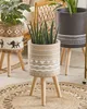 BELIANI Pot de fleurs beige magnésium ⌀ 25 cm pieds en bois Voir les images du produit 2