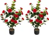 COSTWAY Arbre artificiel 2 avec 24 fleurs, camélia Voir les images du produit 1