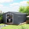 Prístrešok Outsunny s kovovým základom, sivý, 340 x 386 x Náhľad obrázku produktu 2