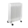 A white oil-filled radiator with wheels, shown against a white background. Anteprima dell’immagine prodotto