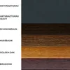 A series of color samples for window trim, each labeled with its name. Produktbild-Vorschau