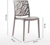 A single taupe chair with a leaf-patterned backrest is shown against a white background, with dimensions indicated by lines and text. Anteprima dell’immagine prodotto