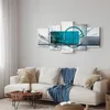 Italienischer Leinwand Leinwandbild - Turquoise Expression Produktbild-Vorschau 4