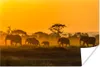 MuchoWow® Poster Elefantenherde bei Sonnenaufgang 180x120 Produktbild-Vorschau 2