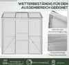 A diagram of a greenhouse with callouts highlighting its features. Produktbild-Vorschau