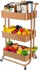 A three-tiered rolling cart filled with fruits, vegetables, and jars. Produktbild-Vorschau