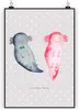 Mr. & Mrs. Panda Bild Axolotl Freundin DIN A3 - Grau Produktbild-Vorschau 1