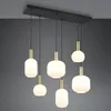 Lampada a sospensione DIVA bianco-nero-ottone 6xE27x10W Anteprima dell’immagine prodotto 1