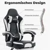 WOTSTA Gaming Stuhl Racing Bürostuhl Fußstütze Grau-Beige Produktbild-Vorschau 3