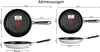 Two frying pans with dimensions and volume indicated. Produktbild-Vorschau