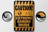 Blechschild Hinweis 12x18cm Caution extreme gaming inside Produktbild-Vorschau 2
