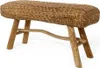 Wasserhyazinth Teakholz Sitzbank CASABLANCA 90cm natural Produktbild-Vorschau 3