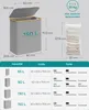 A diagram showing different sizes and color options of a laundry basket, with dimensions and capacity clearly labeled. Náhled obrázku produktu