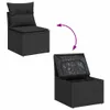 CLORIS 6-tlg. Garten-Sofagarnitur mit Kissen Schwarz Poly Produktbild-Vorschau 7