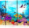 5-teiliger Einseitiger Vlies Paravent - Colourful Fish II Produktbild-Vorschau 1