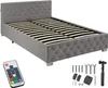 tectake® Polsterbett Venice in Samtoptik mit Steppmuster Produktbild-Vorschau 1