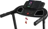 Close-up of the console and handlebars of a black treadmill. Produktbild-Vorschau