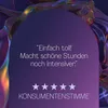 A marketing image with a quote and star ratings. Voir les images du produit