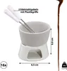 16x Keramik Schokofondue Set,weiß, inkl. 2 Edelstahlgabeln, Produktbild-Vorschau 2