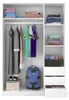 3-türiger Kleiderschrank - Weiß, für Schlafzimmer 52x121 cm Produktbild-Vorschau 3