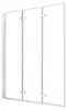 Duschspa 130x140cm Weiß Badewanneaufsatz 3-teilig Faltwand Produktbild-Vorschau 1