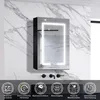 AICA LED Spiegelschrank 60x70cm Hochglanz Schwarz Produktbild-Vorschau 2