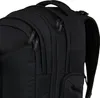 Close-up view of a black backpack, focusing on zippers and fabric texture. Náhled obrázku produktu