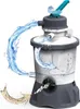 A diagram showing how a sand filter system works, with water flowing in and out. Produktbild-Vorschau