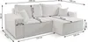 Ecksofa Schlafsofa FLOSI Stoff Raven Anthrazit Ottomane Produktbild-Vorschau 4