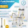 A diagram illustrating the features of a shower chair. Produktbild-Vorschau
