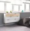 Komoda Napoli z 2 małymi i 2 dużymi szufladami biel/dąb. Podgląd zdjęcia produktu 6