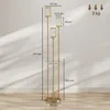 HOMCOM Stehlampe Wohnzimmer mit Regal, Glasschirmen, für Produktbild-Vorschau 3