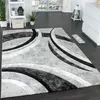 Designer Teppich mit Konturenschnitt Muster Gestreift Grau Produktbild-Vorschau 1