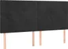 vidaXL Kopfteil Schwarz 200 x 5 x 118/128 cm Samt Produktbild-Vorschau 1