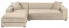 Sofabezug 4 Sitzer 235-300cm - Hellbeige - Samt - Stretch Produktbild-Vorschau 8