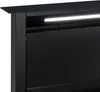 A close-up view of a black downdraft extractor hood with an integrated LED light. Produktbild-Vorschau
