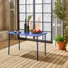 sweeek - Gartentisch aus Stahl für 4 Personen - Elektroblau Produktbild-Vorschau 2