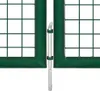 A close-up view of a green metal garden gate latch mechanism. Produktbild-Vorschau
