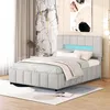 Doppelbett(140x200cm,Grau)Polsterbett,Familienbett,Plattform Produktbild-Vorschau 7