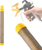 A collage of images showing a paint sprayer filter and a hand holding a paint sprayer. Náhľad obrázku produktu