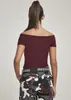 Urban Classics Ladies - Off Shoulder Rib Top red wine - M Produktbild-Vorschau 9