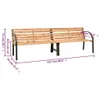 vidaXL Doppel-Gartenbank 225 cm Massivholz Tanne Produktbild-Vorschau 5