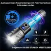 2000 Lumen LED Taschenlampe mit Zoom & USB-C, 3W COB, Produktbild-Vorschau 8
