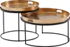 WOHNLING Couchtisch 2er Set Gold / Schwarz Metall Produktbild-Vorschau 6